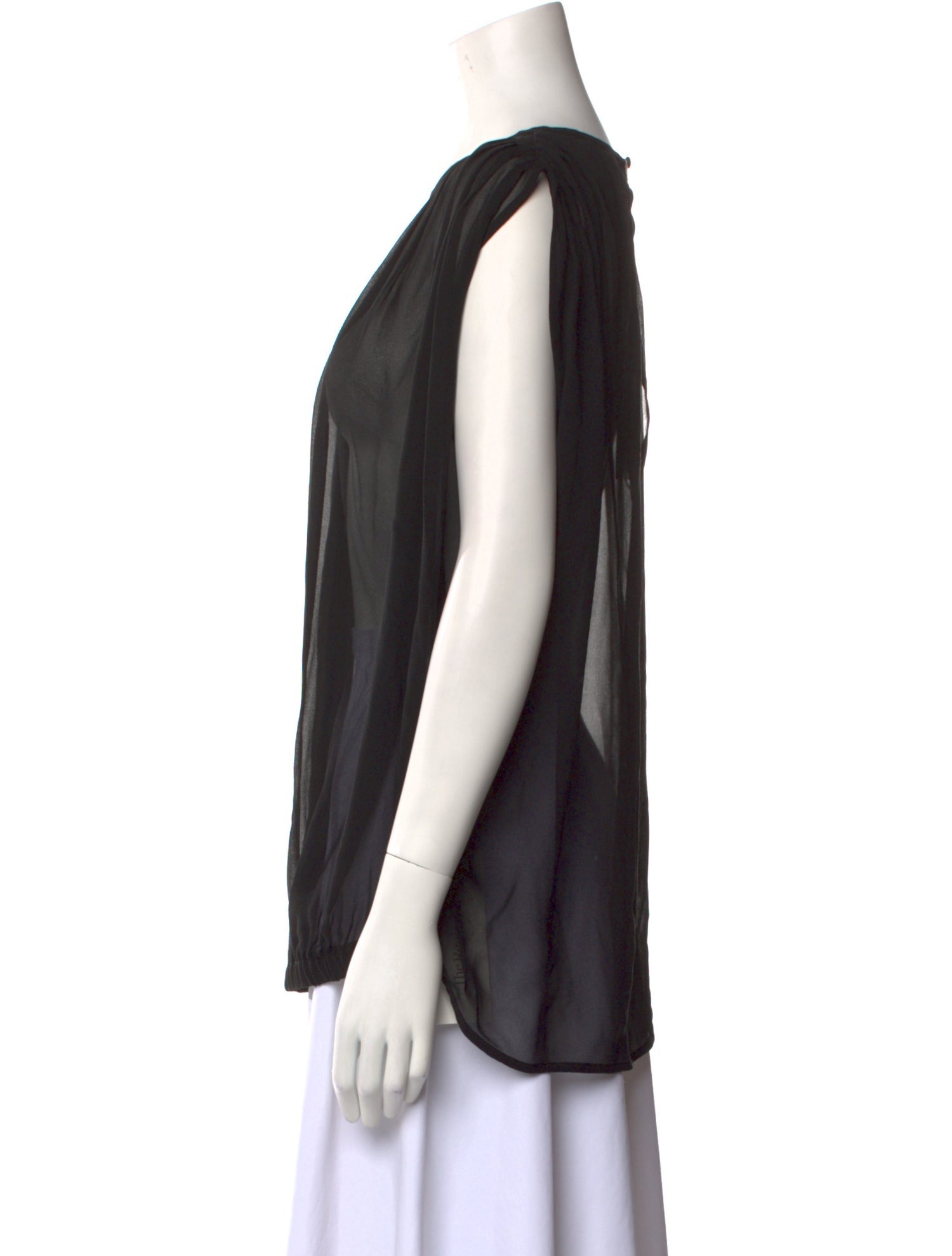 L'Autre Chose Silk Scoop Neck Blouse