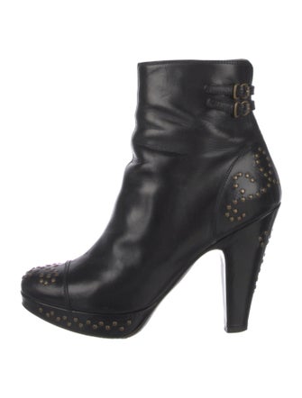 L'Autre Chose Leather Chain-Link Accents Boots