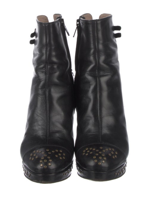 L'Autre Chose Leather Chain-Link Accents Boots