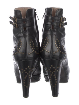 L'Autre Chose Leather Chain-Link Accents Boots