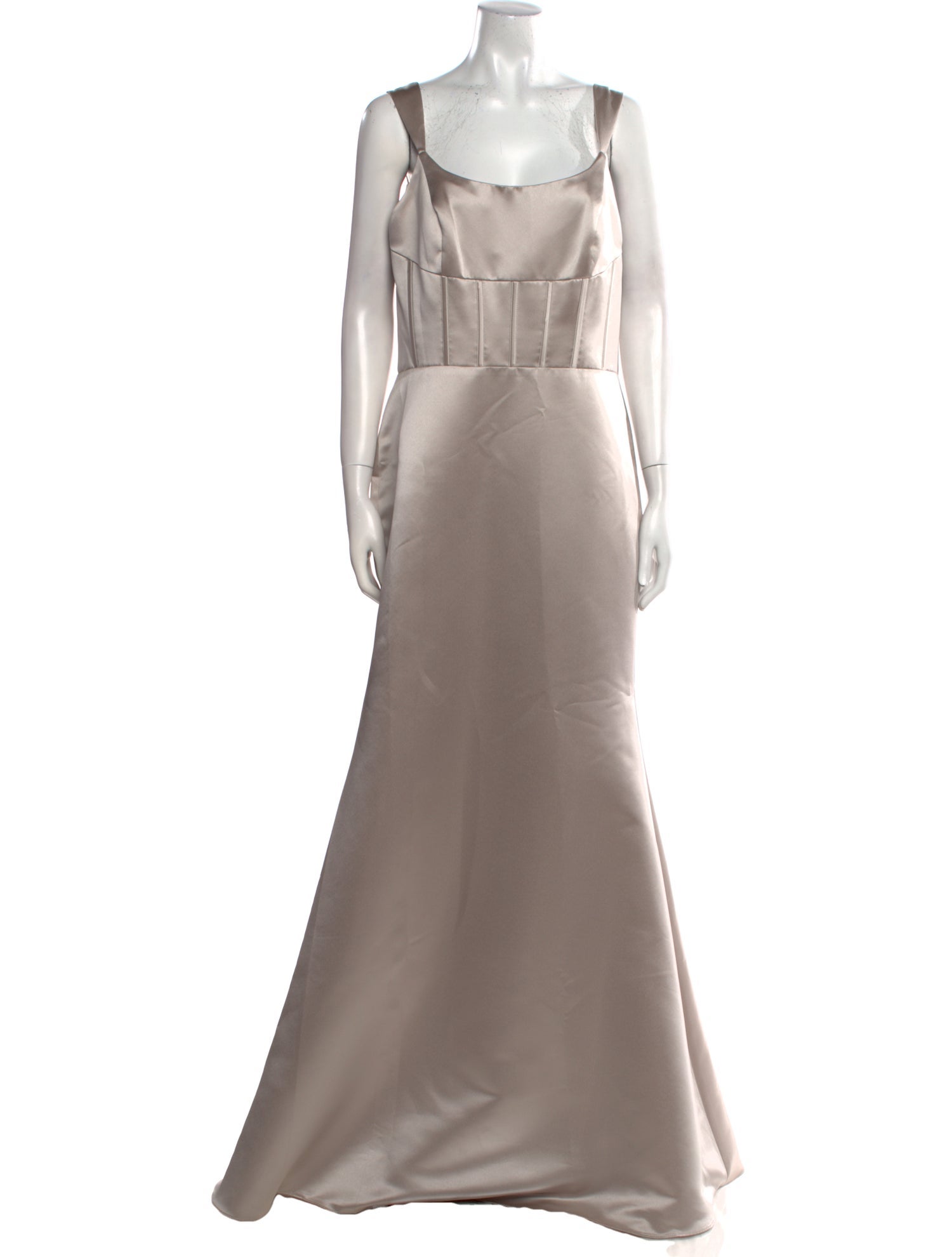 Lazaro Square Neckline Long Dress