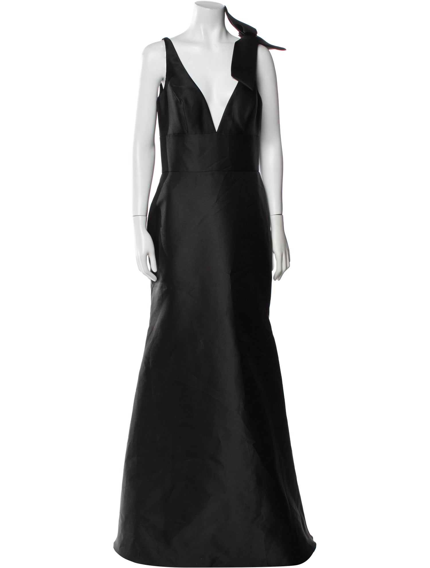 Lazaro Plunge Neckline Long Dress