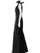 Lazaro Plunge Neckline Long Dress