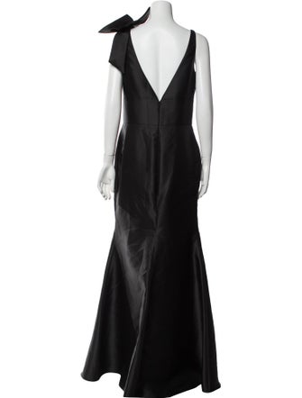Lazaro Plunge Neckline Long Dress
