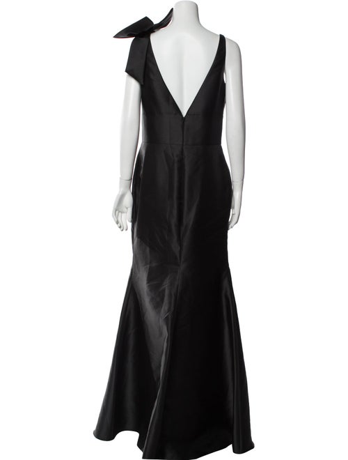 Lazaro Plunge Neckline Long Dress