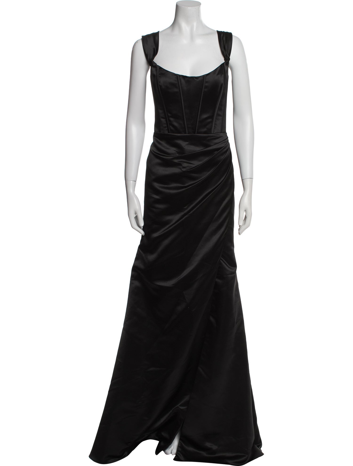 Lazaro Scoop Neck Long Dress