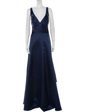 Lazaro V-Neck Long Dress