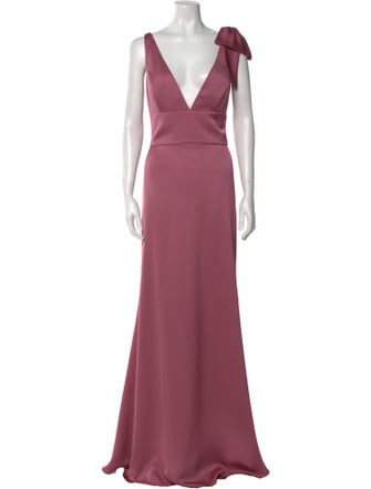 Lazaro V-Neck Long Dress