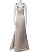 Lazaro Square Neckline Long Dress