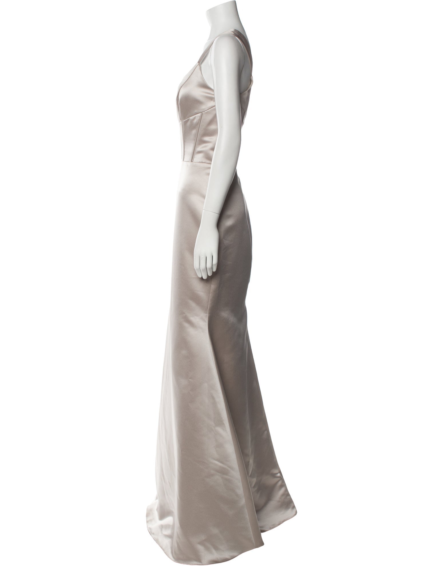 Lazaro Square Neckline Long Dress
