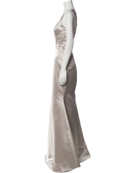 Lazaro Square Neckline Long Dress