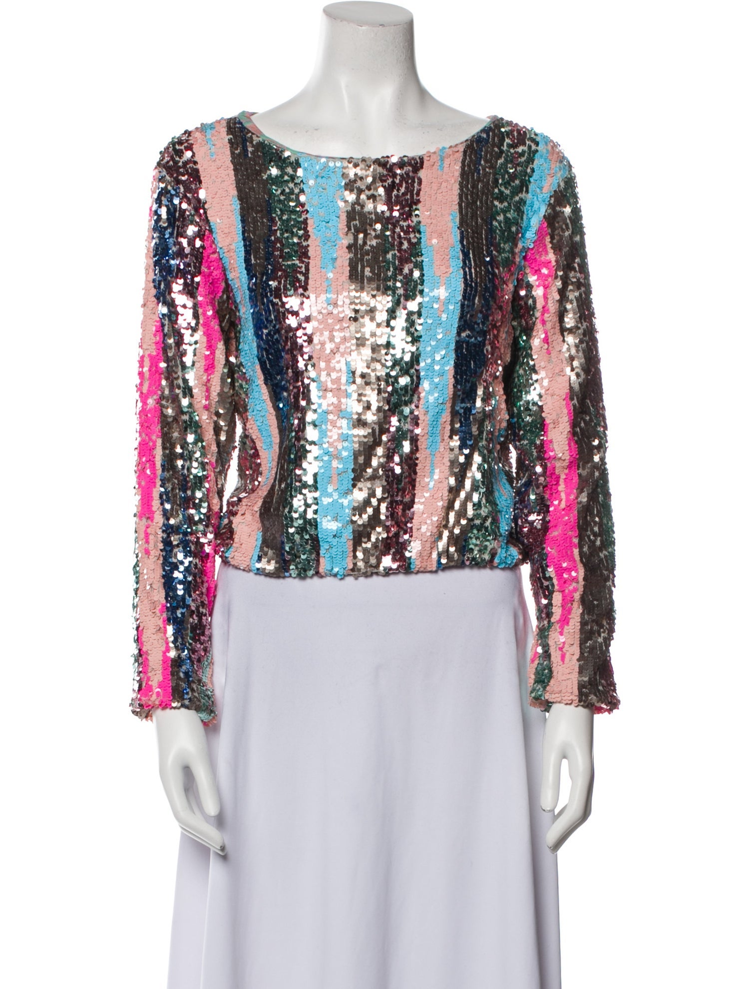 Loyd/Ford Printed Bateau Neckline Blouse