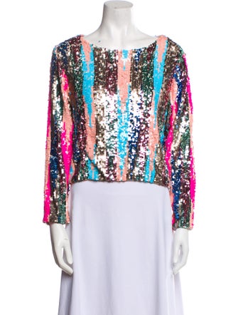 Loyd/Ford Printed Bateau Neckline Blouse