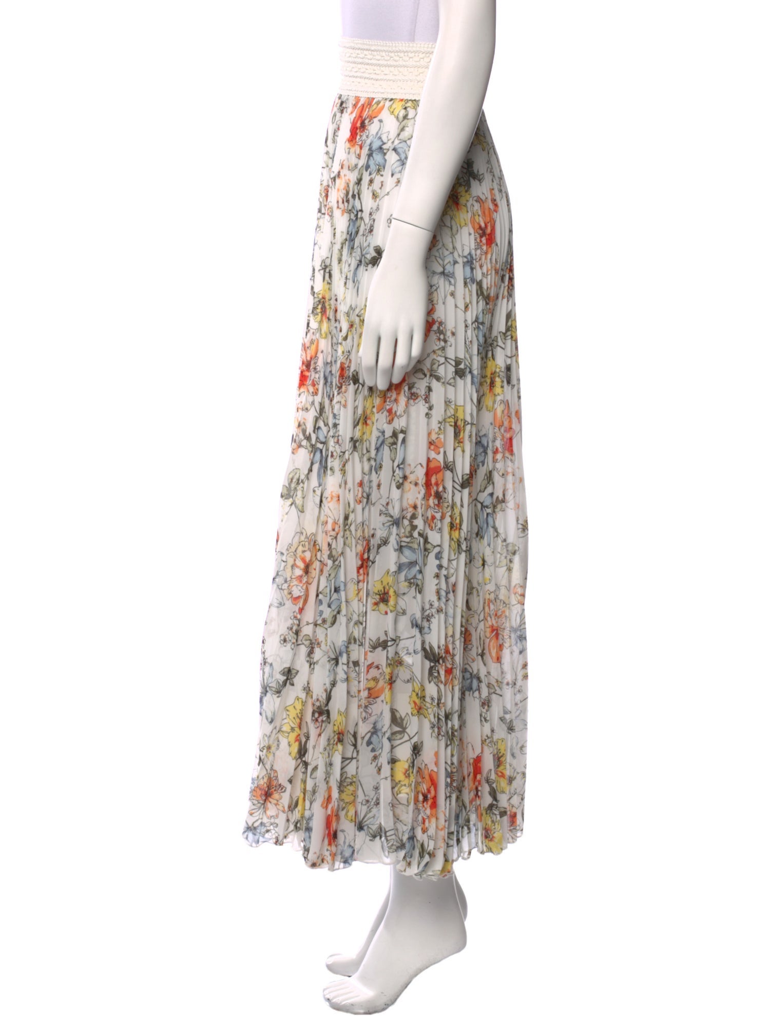Loyd/Ford Floral Print Midi Length Skirt