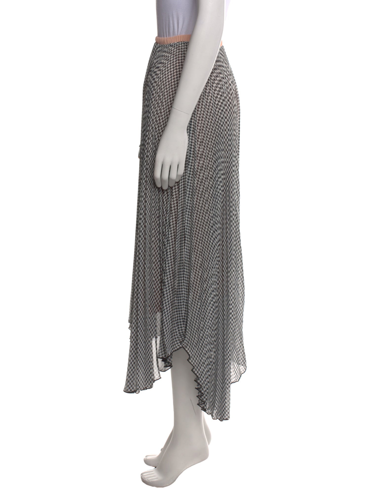 Loyd/Ford Houndstooth Print Midi Length Skirt