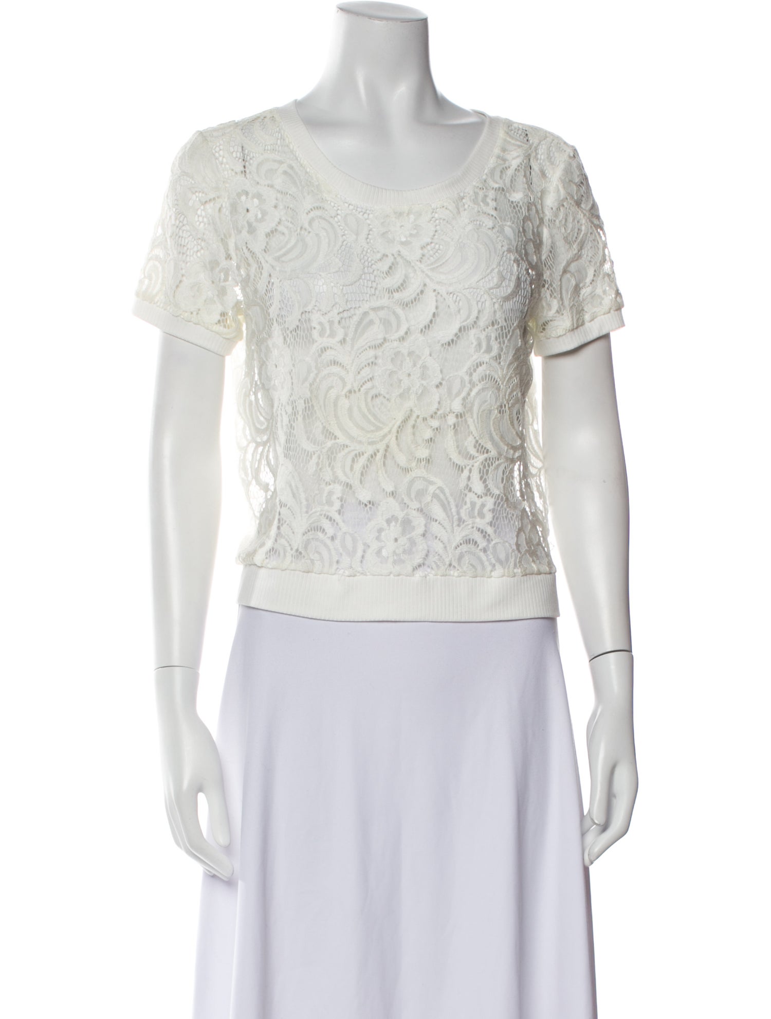 Loyd/Ford Lace Pattern Scoop Neck Top