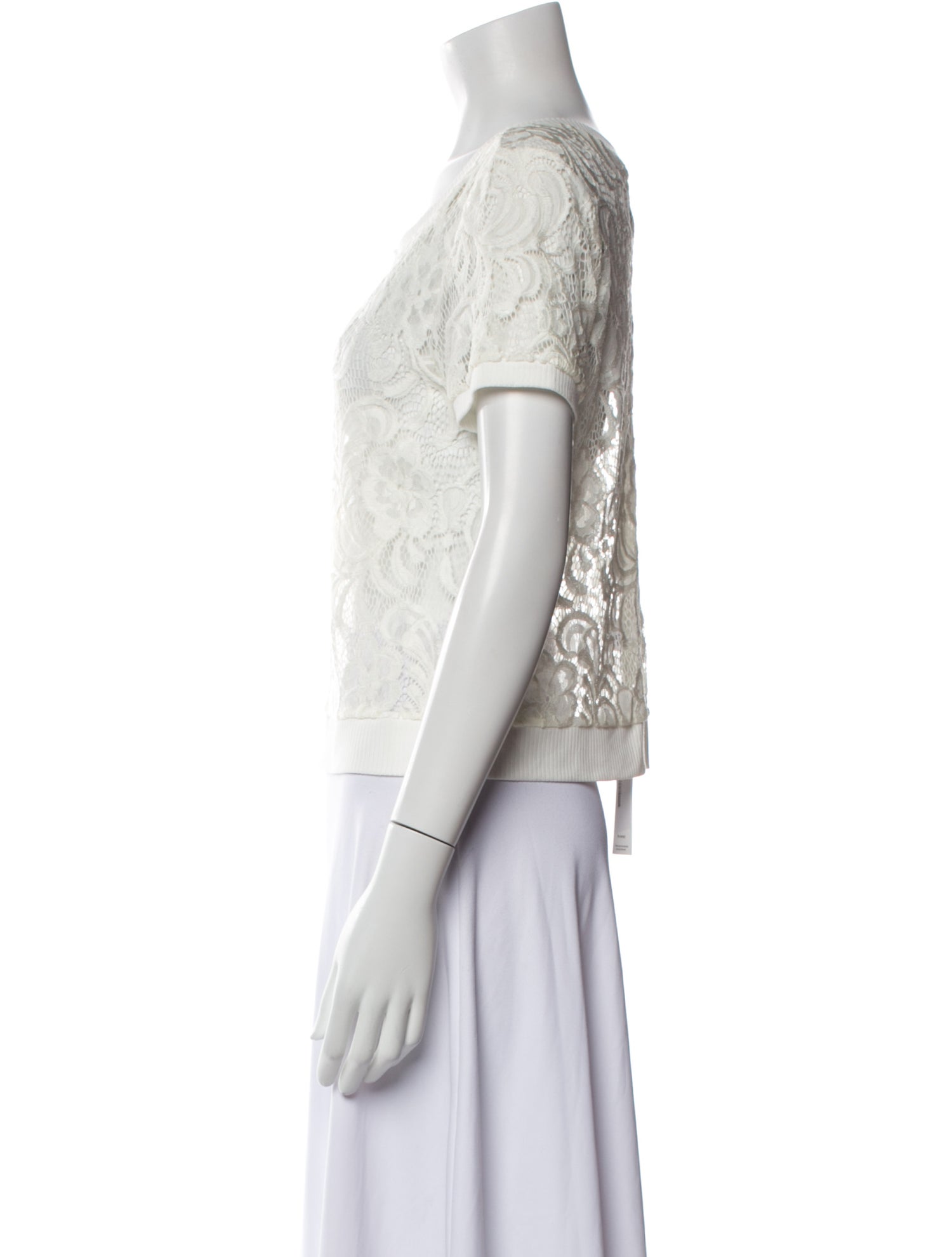 Loyd/Ford Lace Pattern Scoop Neck Top