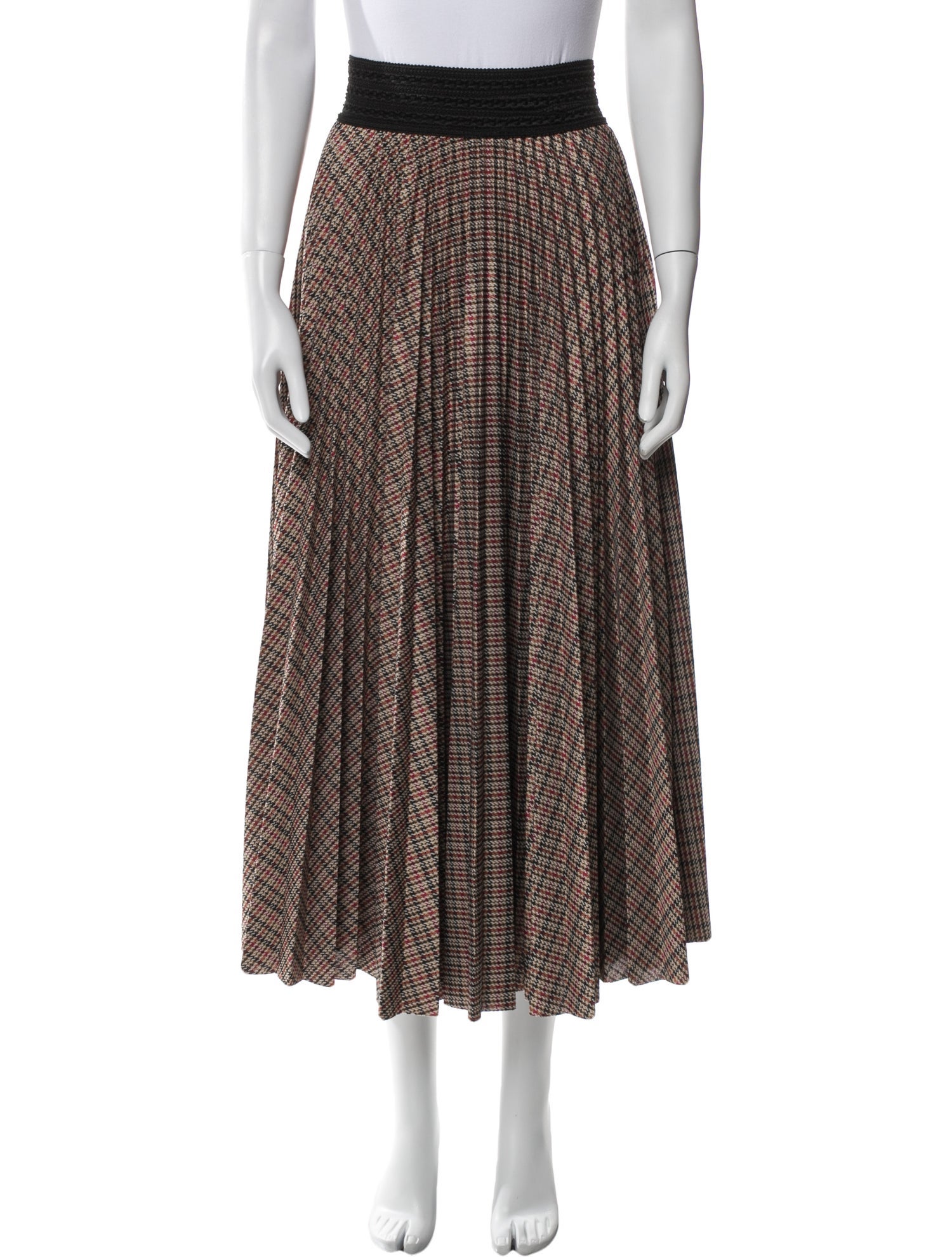 Loyd/Ford Plaid Print Midi Length Skirt