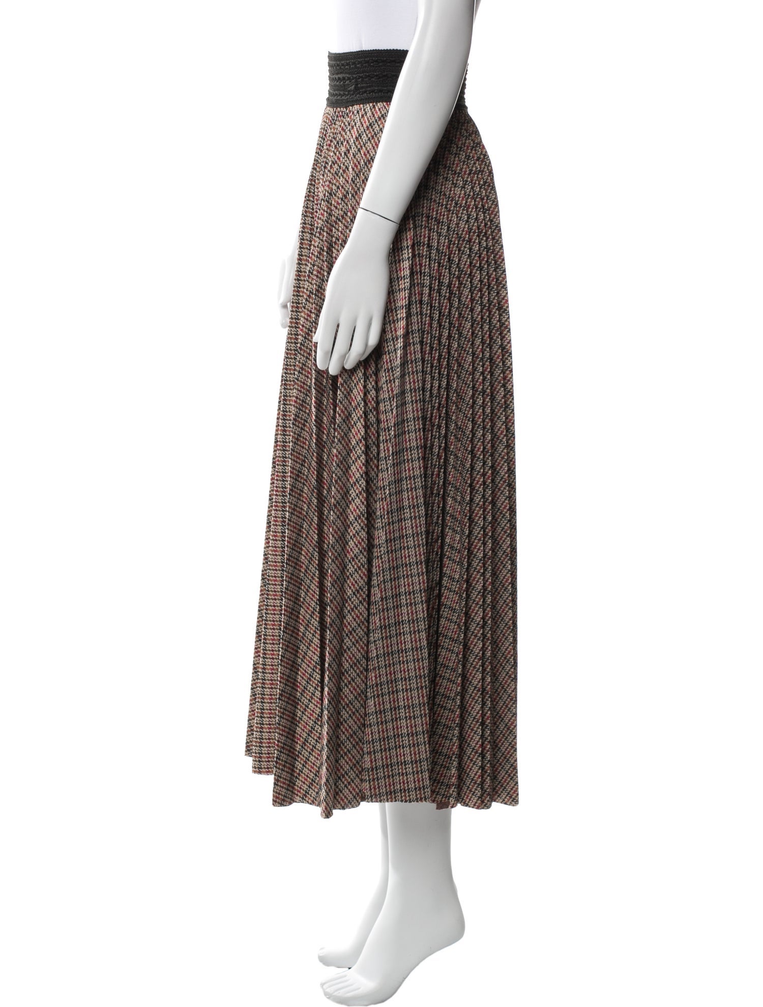 Loyd/Ford Plaid Print Midi Length Skirt
