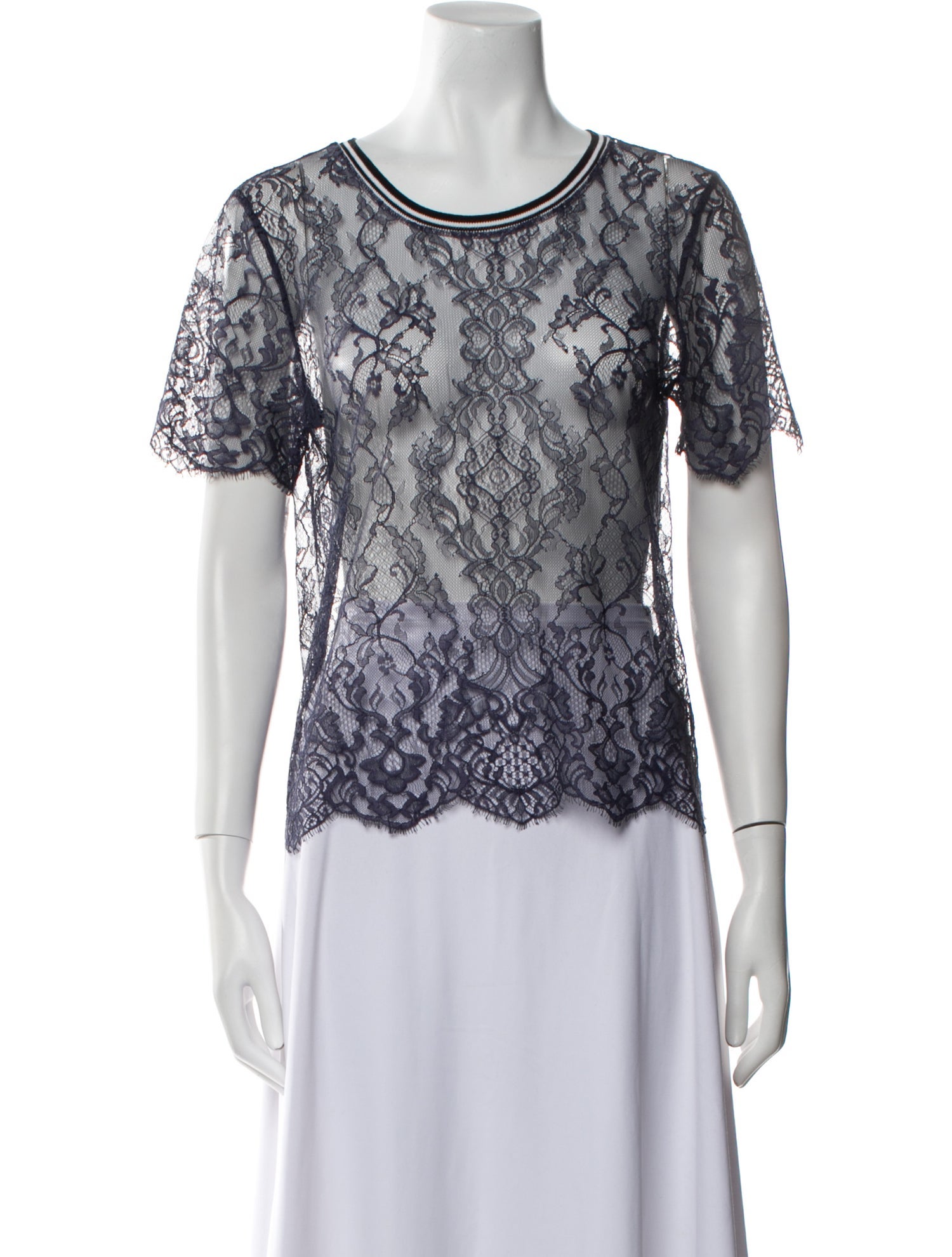 Loyd/Ford Lace Pattern Scoop Neck T-Shirt