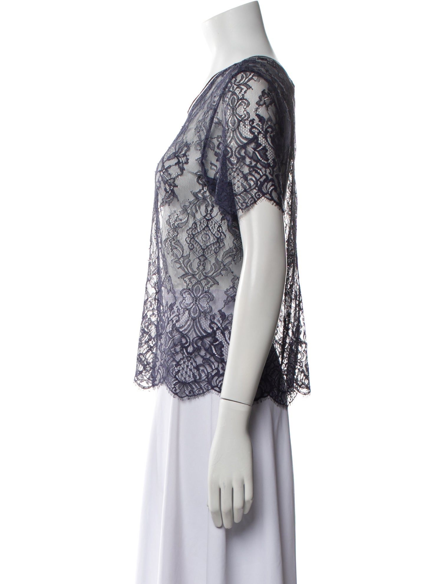 Loyd/Ford Lace Pattern Scoop Neck T-Shirt