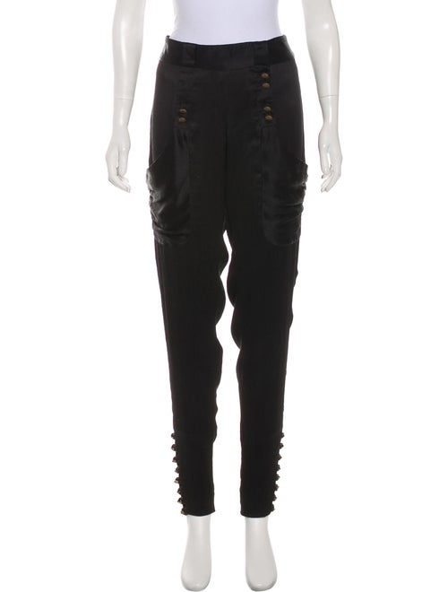 Mayle Silk Mid-Rise Pants Black