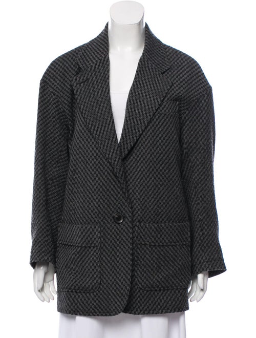 Mayle Houndstooth Print Blazer Grey