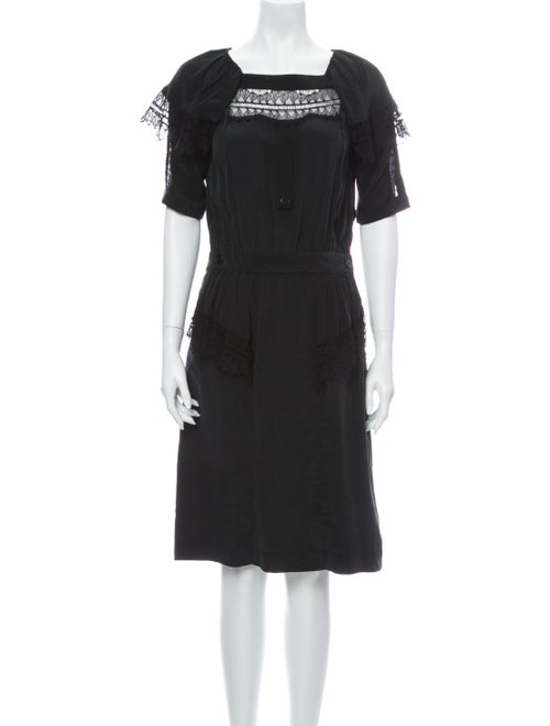 Mayle Silk Knee-Length Dress Black