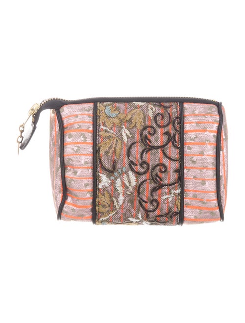 Mayle Metallic Embroidered Cosmetic Pouch Metallic