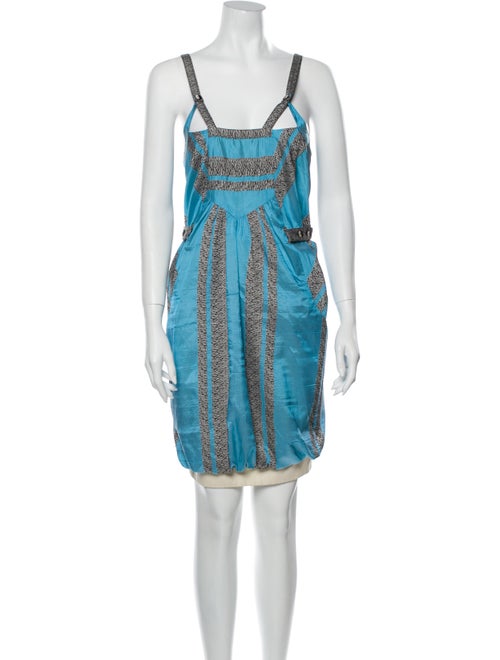 Mayle Printed Knee-Length Dress Blue