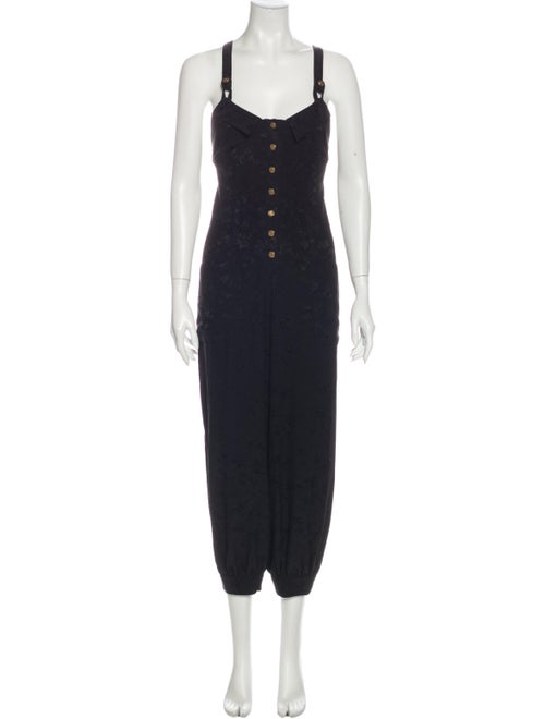 Mayle Silk Square Neckline Jumpsuit Black