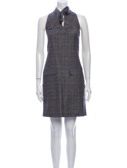 Mayle Tie Neck Mini Dress Grey