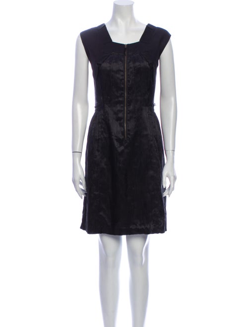 Mayle Square Neckline Knee-Length Dress Black