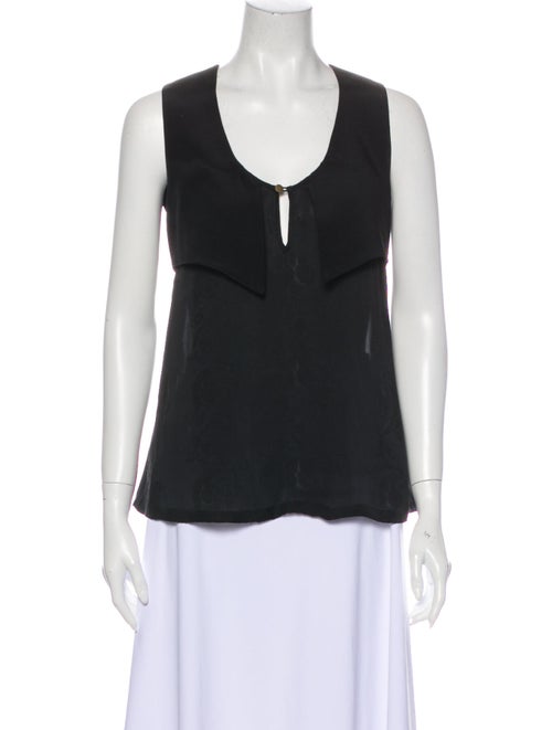 Mayle Silk Scoop Neck Top Black