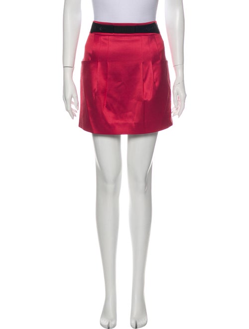 Mayle Pleated Accents Mini Skirt Red