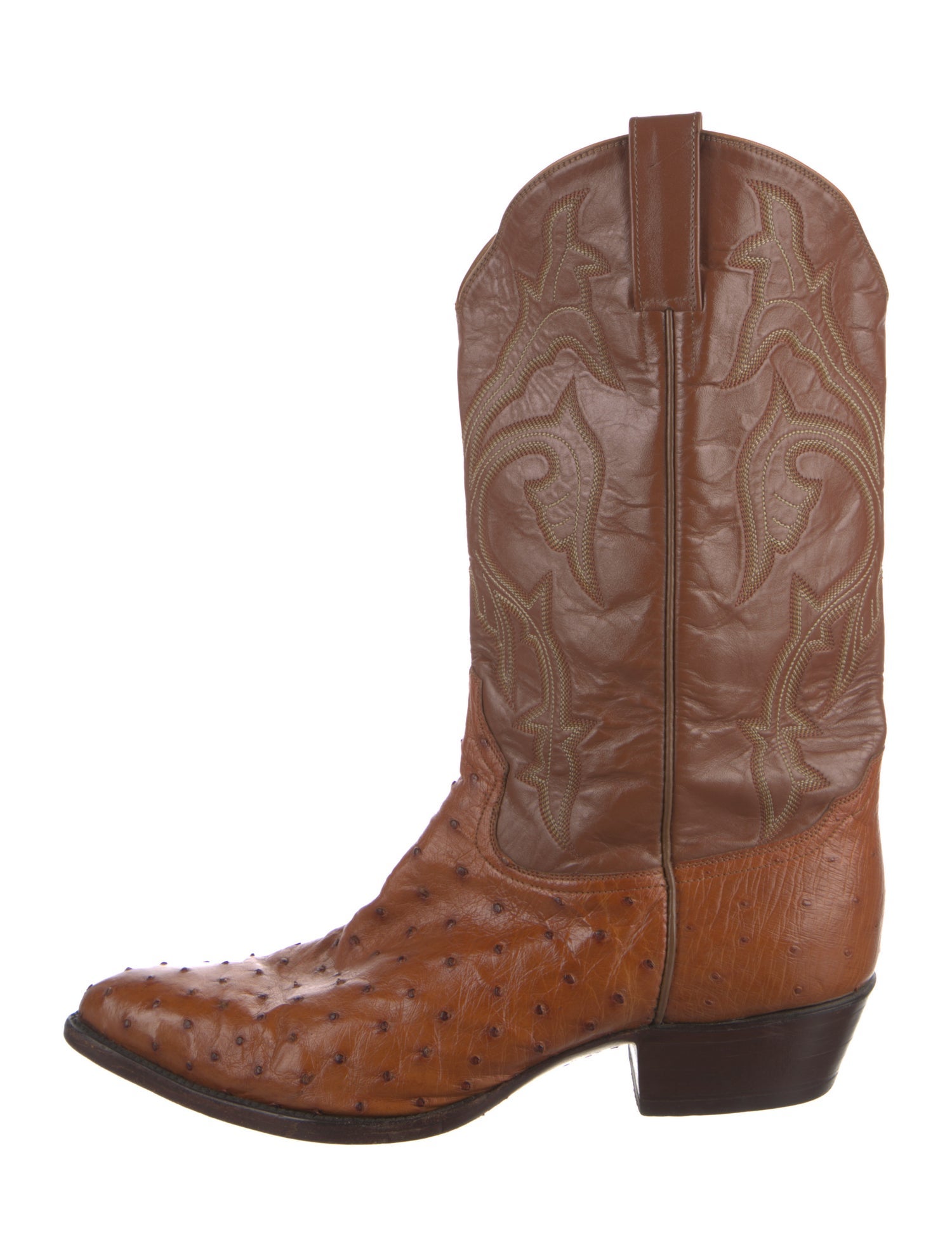Max Leather Leather Embroidered Accent Western Boots