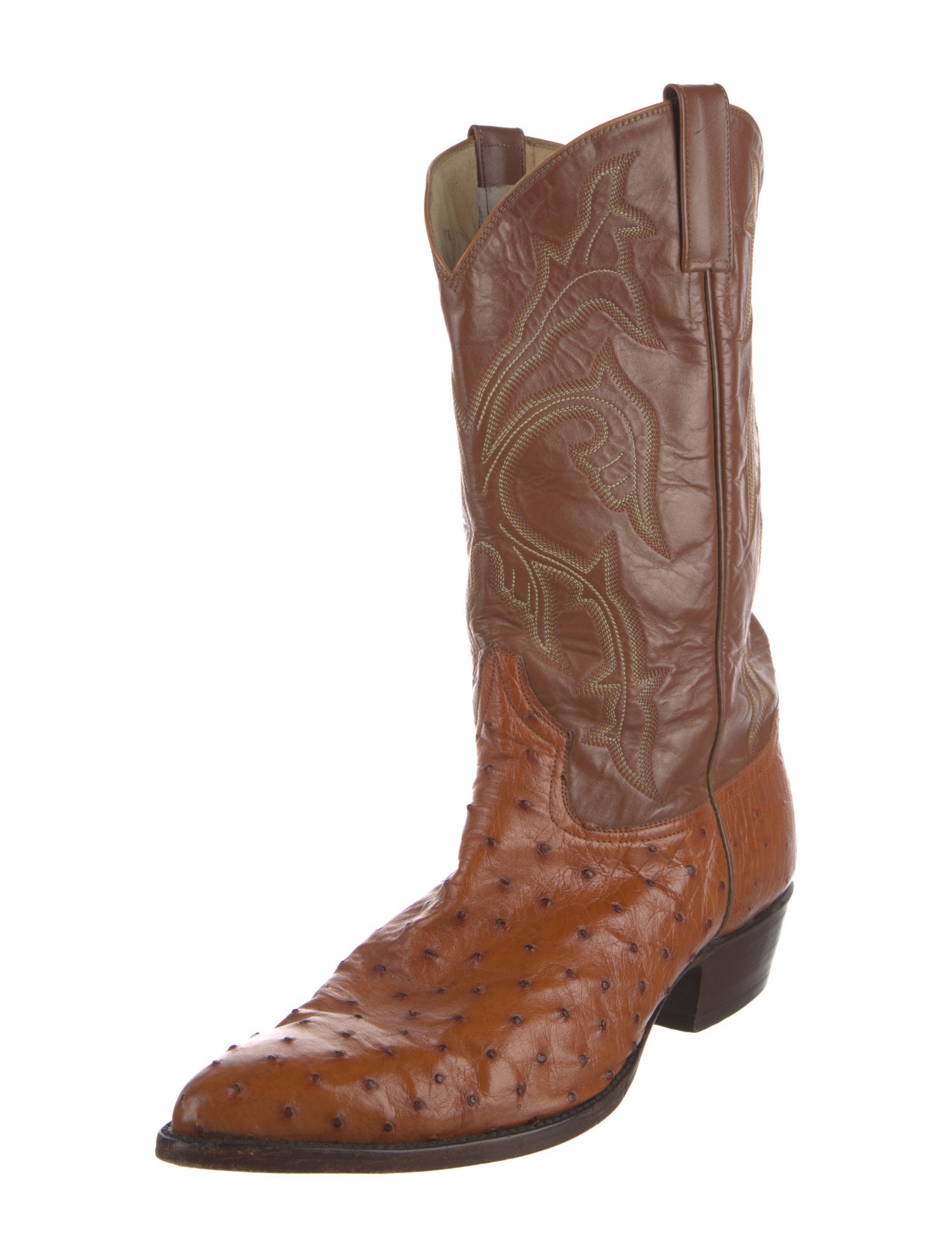 Max Leather Leather Embroidered Accent Western Boots