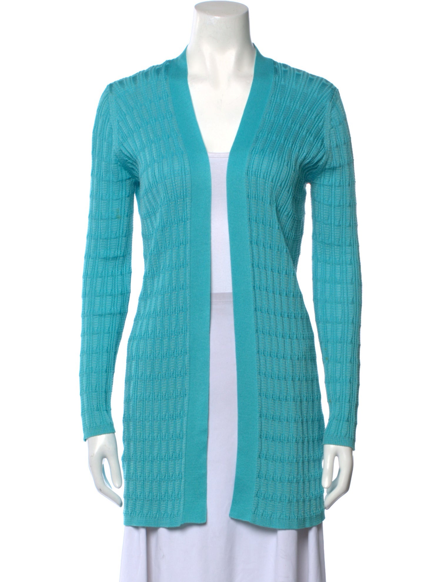 M Missoni Open Front Sweater Blue Knitwear, Clothing WM4106129