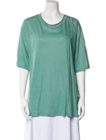 M Missoni Tops Linen Scoop Neck T-Shirt