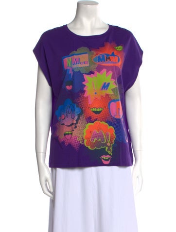 M Missoni Tops Silk Graphic Print T-Shirt S