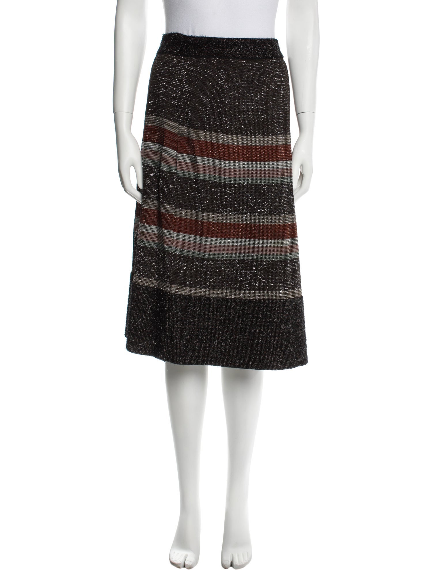 M Missoni Striped Knee-Length Skirt
