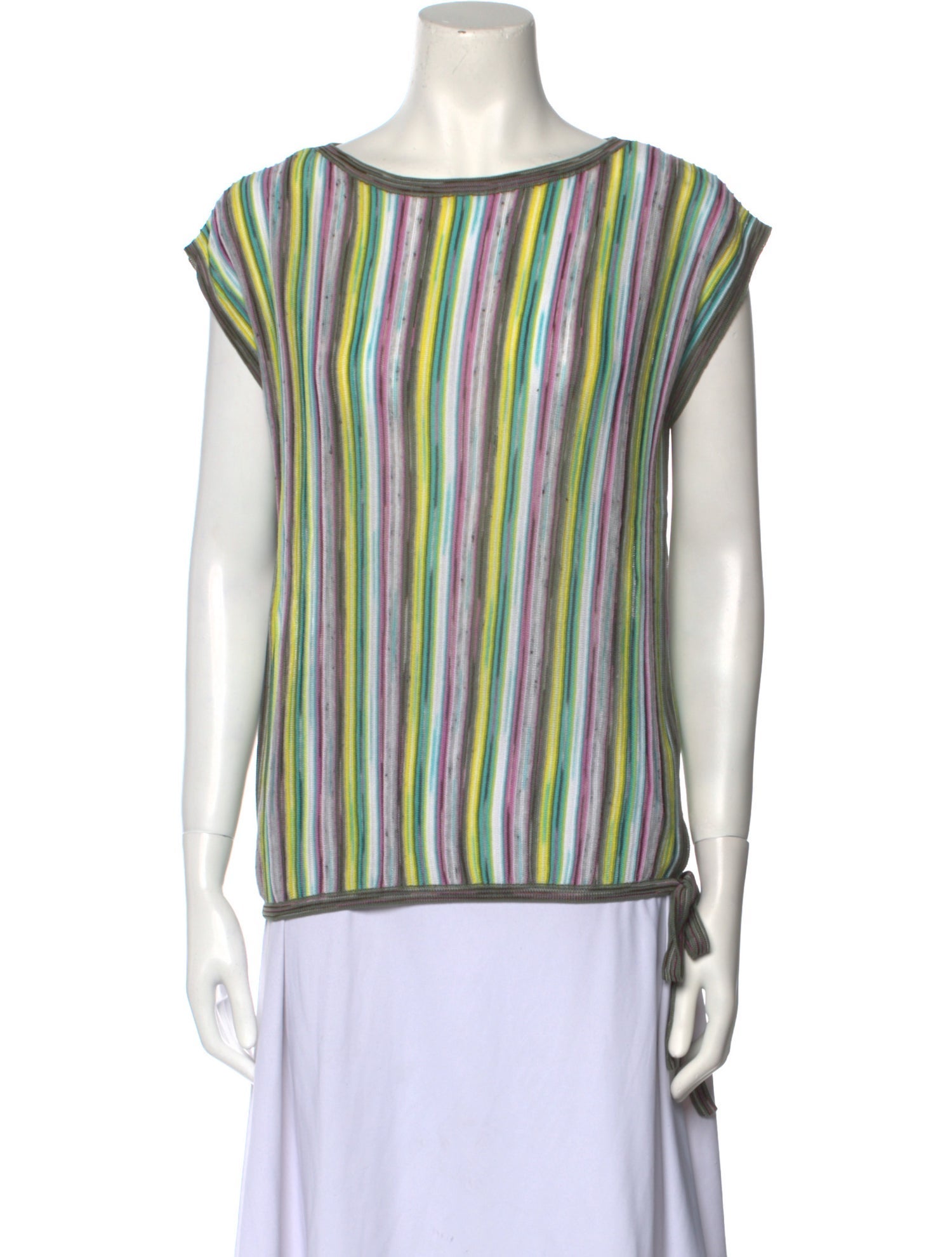 M Missoni Striped Bateau Neckline Blouse