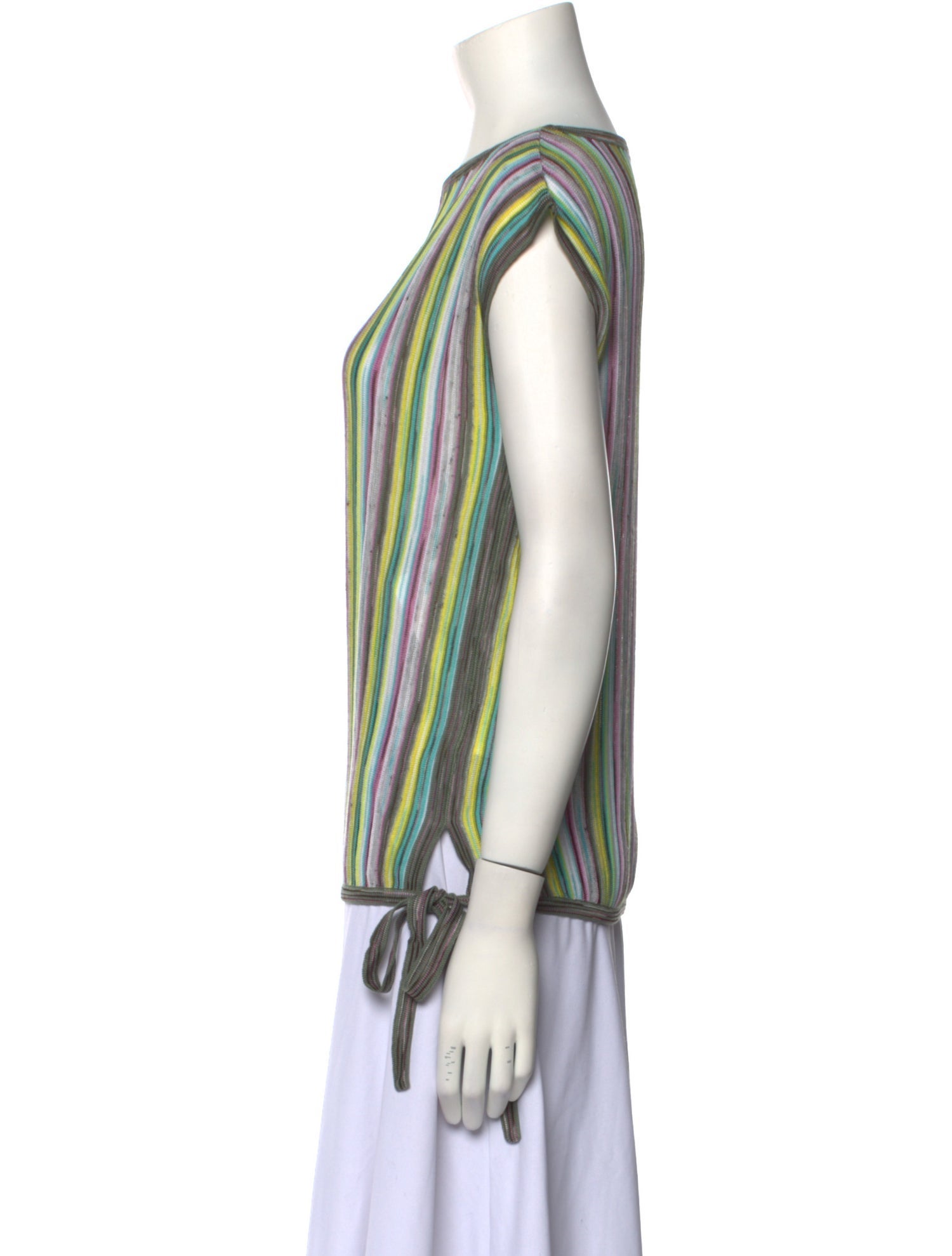 M Missoni Striped Bateau Neckline Blouse