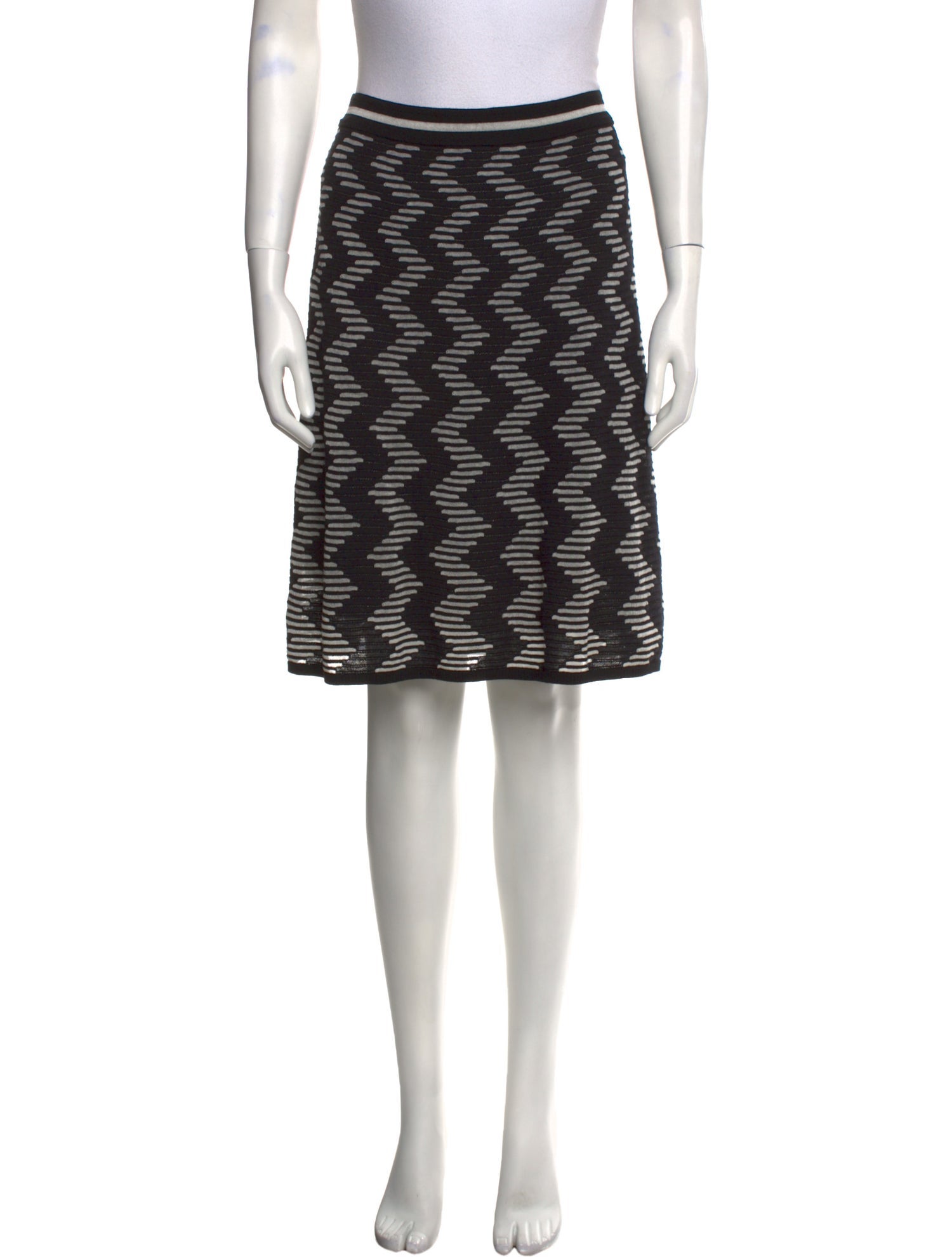 M Missoni Striped Knee-Length Skirt