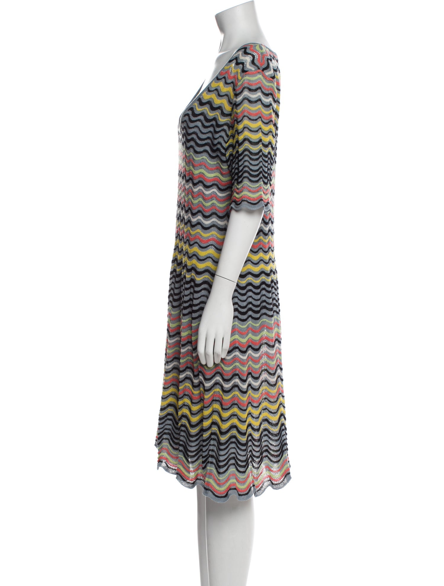 M Missoni Striped Knee-Length Dress