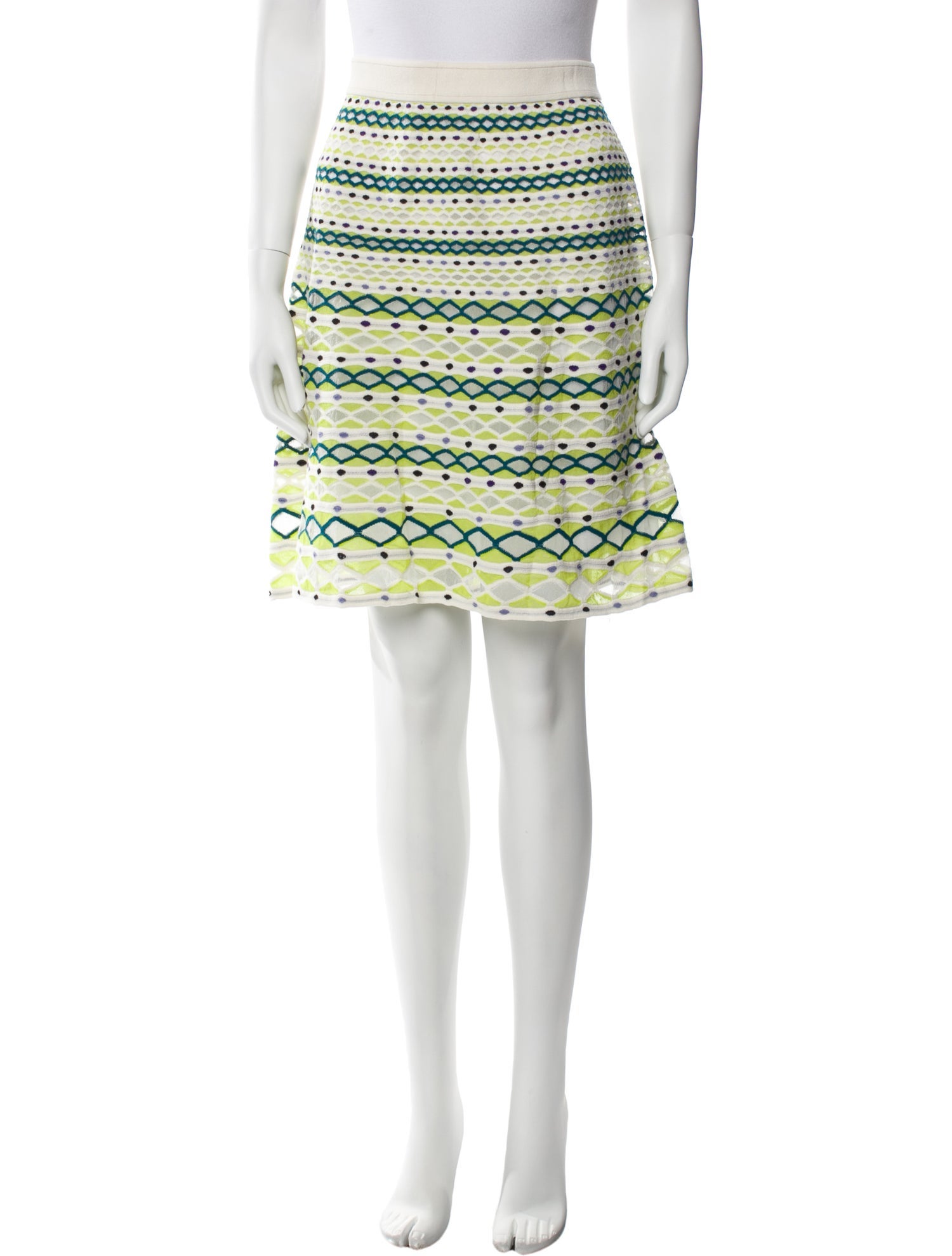 M Missoni Striped Knee-Length Skirt