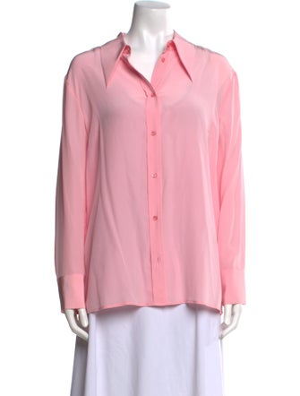 M Missoni Silk Long Sleeve Button-Up Top