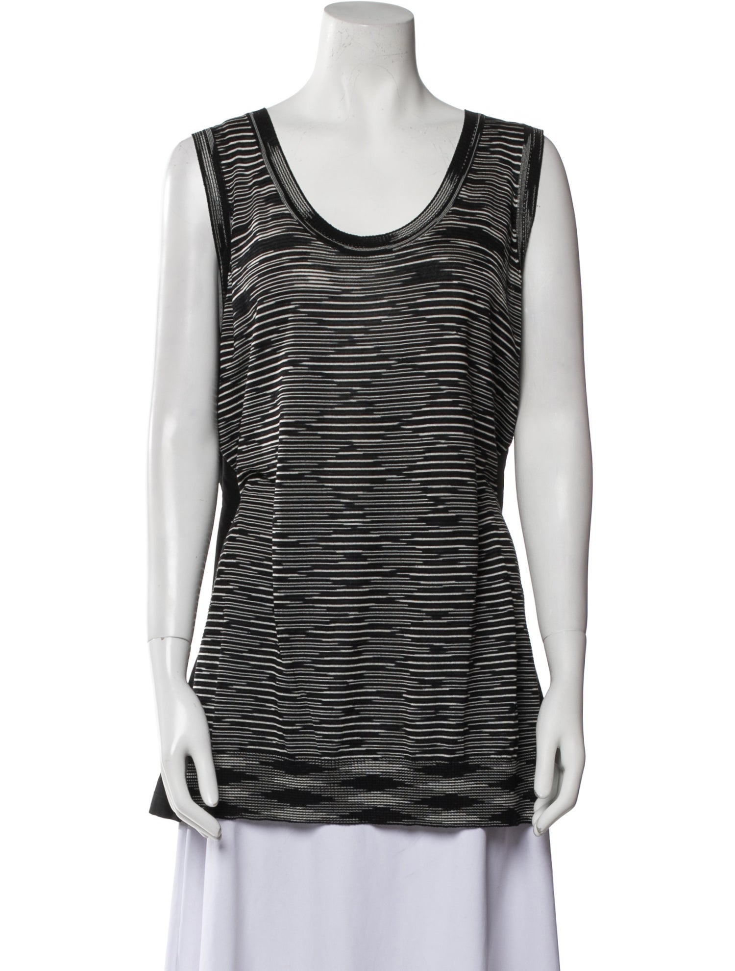M Missoni Striped Scoop Neck Top