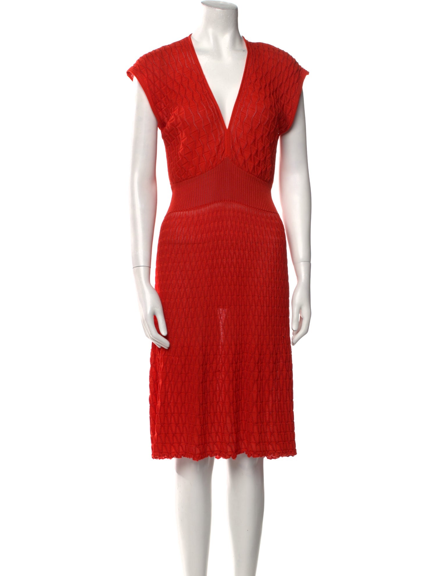 M Missoni V-Neck Midi Length Dress