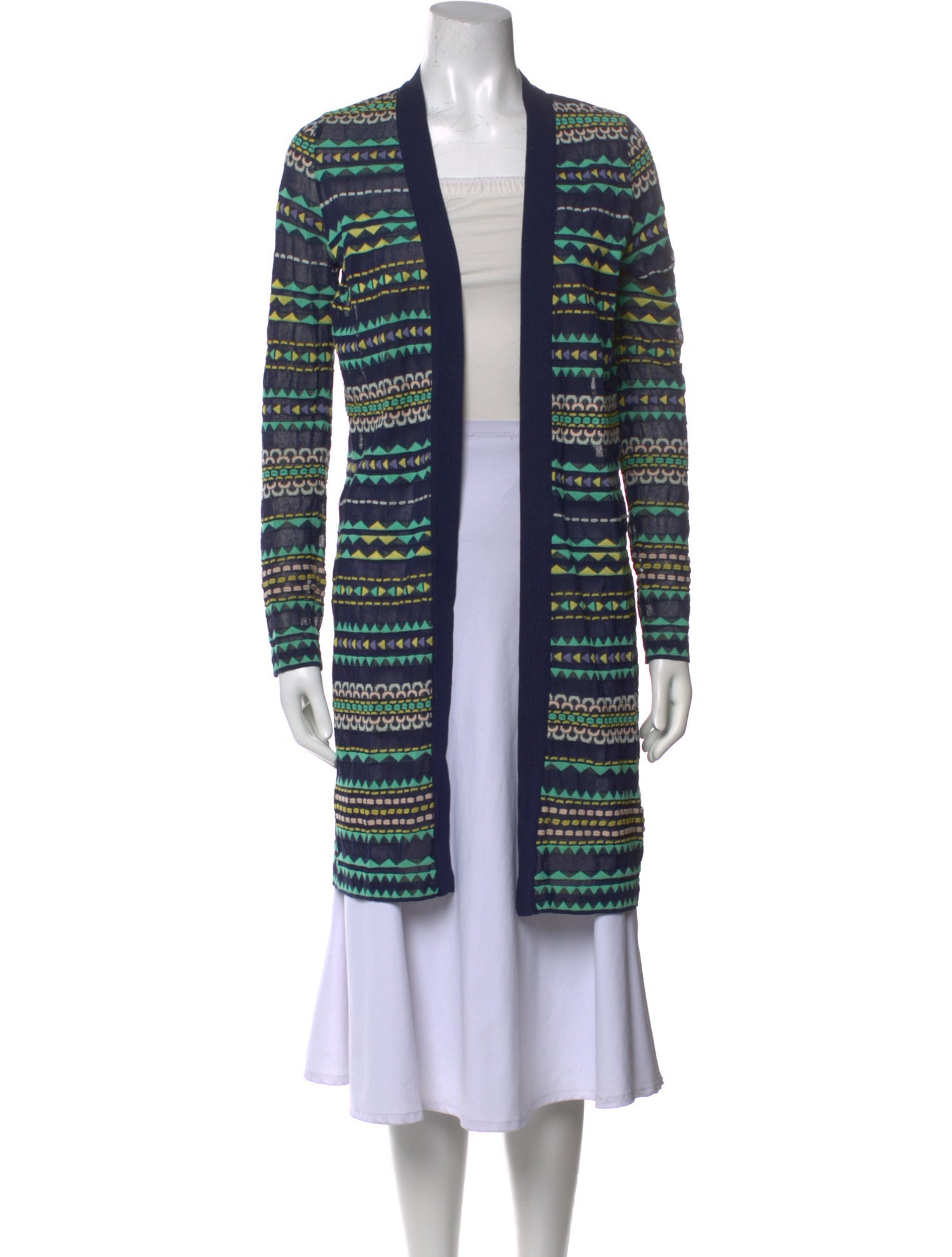 M Missoni Striped Open Front Sweater